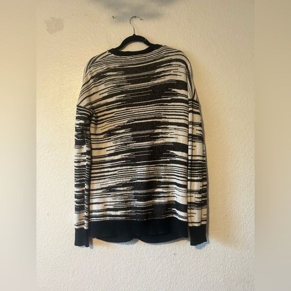 Anthropologie Staring at Stars Black & White Cardigan V Neck Large Fall Cozy - Picture 11 of 13